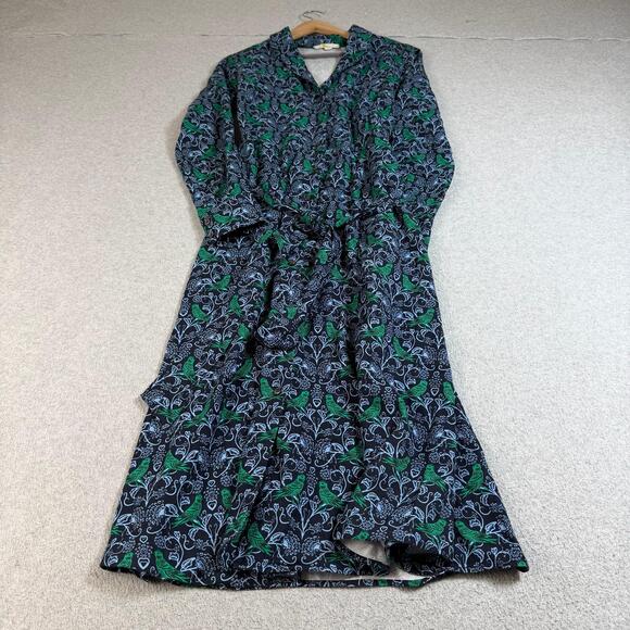 Boden Dresses & Skirts - Boden Dress Womens 12R UK 16R Blue Bird Floral Shirt Maxi Jersey Boho Twee Long